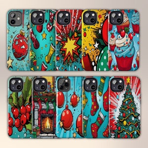 Festive and Fabulous Christmas Pop Art iphone Tough Case for 11, 12, 13 & 14 and more, Tech Gift, iphone pro, iphone plus, iphone pro max