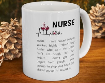 Nurse Badass Inspirational White Ceramic Mug 11oz