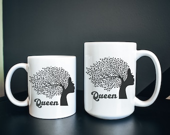 Black Queen mug, Queen gift for black women, Black Girl gift, Black Mom gift, Black girl coffee mug, Black Women Empowerment Mug