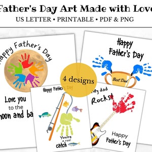 Father&#39;s Day Handprint Art, Gift for Dad, DIY handprint craft for Dad