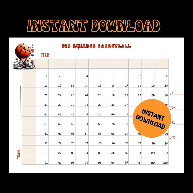 100 basketball squares printable basketball squares 100 squares