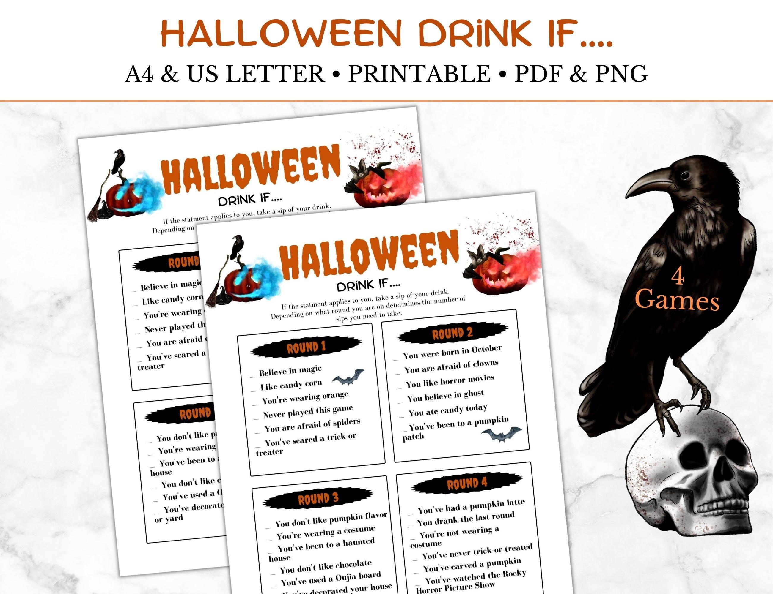 4 Adult Halloween Game Bundle Printable, Halloween Party Games for ...