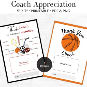 Basketball Appreciation Gift Card Holder for Coach, Printable gift for Coach, Thank you Coach