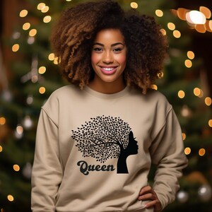 Black Queen Crewneck Sweatshirt, A Statement of Empowerment and Beauty, Black Women Gift Idea,