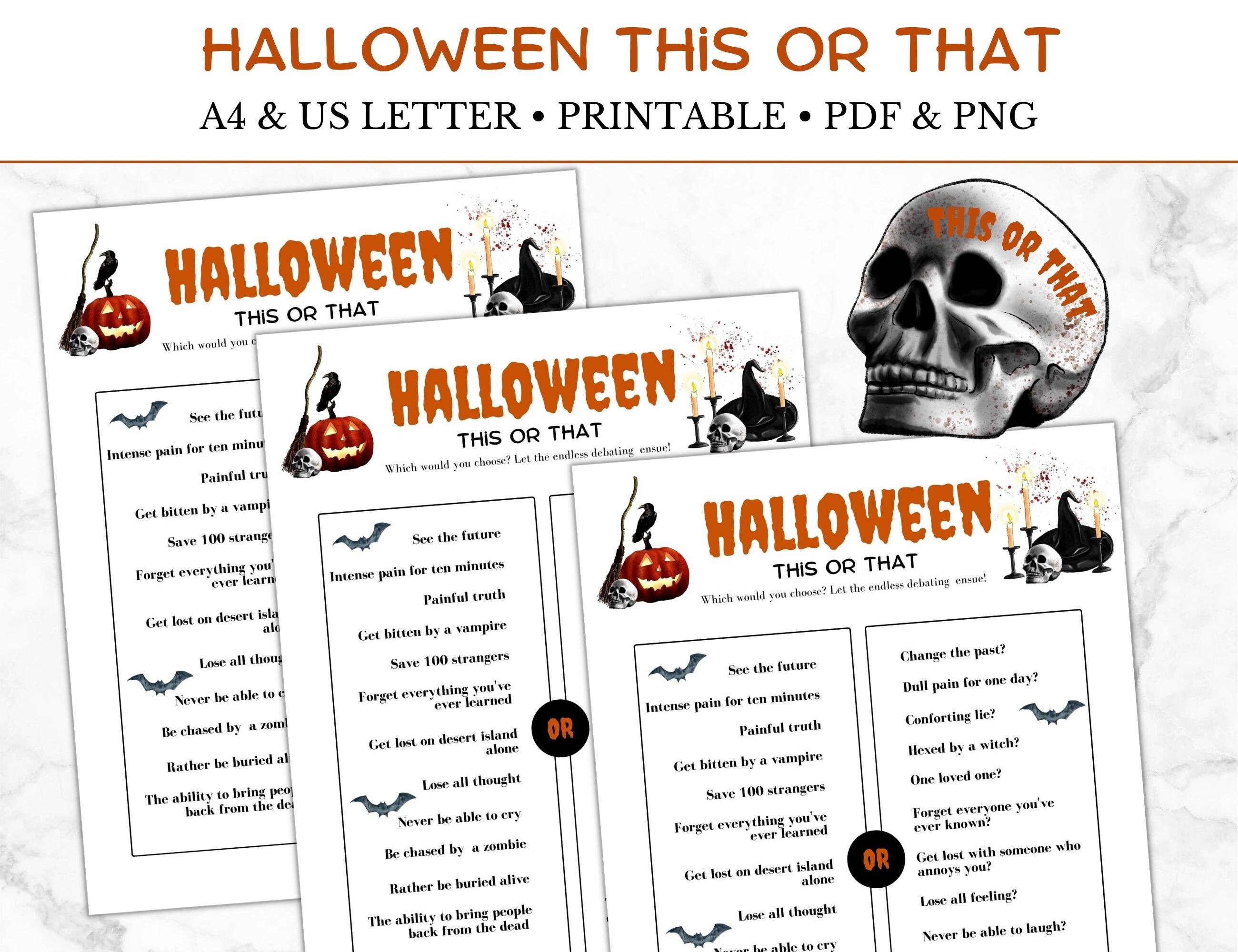 4 Adult Halloween Game Bundle Printable, Halloween Party Games for ...