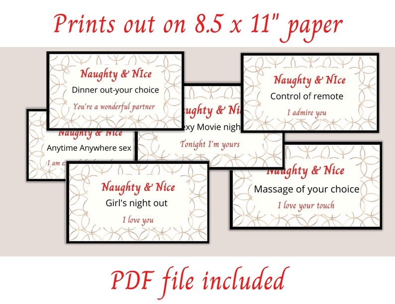 Naughty &amp; Nice Coupon, Love Book Printable, Naughty Coupons for Her, Great for Valentines ...