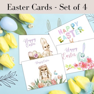 Cartes de Pâques, lot de 4 imprimables