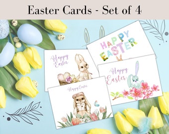 Easter Cards, Set of 4 Printable