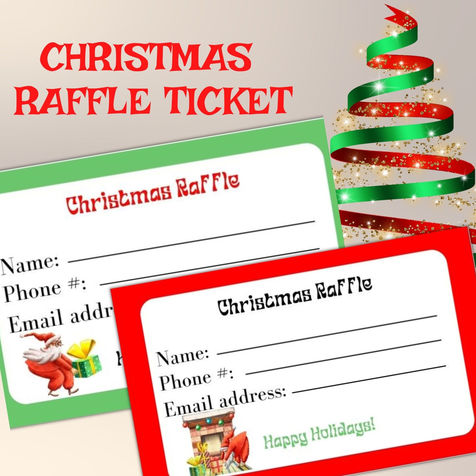 Holiday Party Printable Raffle Tickets: A Festive Way to Celebrate ...
