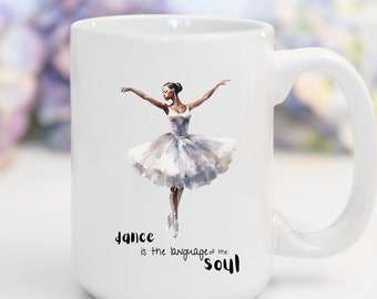 Black Ballet Dancer Mug, Inspirational Mug for Dancer, Ballerina Mug, A Unique and Elegant Way to Express Your Love for Ballet