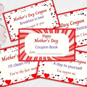 Mother&#39;s Day Coupons Printable, Coupons for mom, Happy Mother&#39;s Day