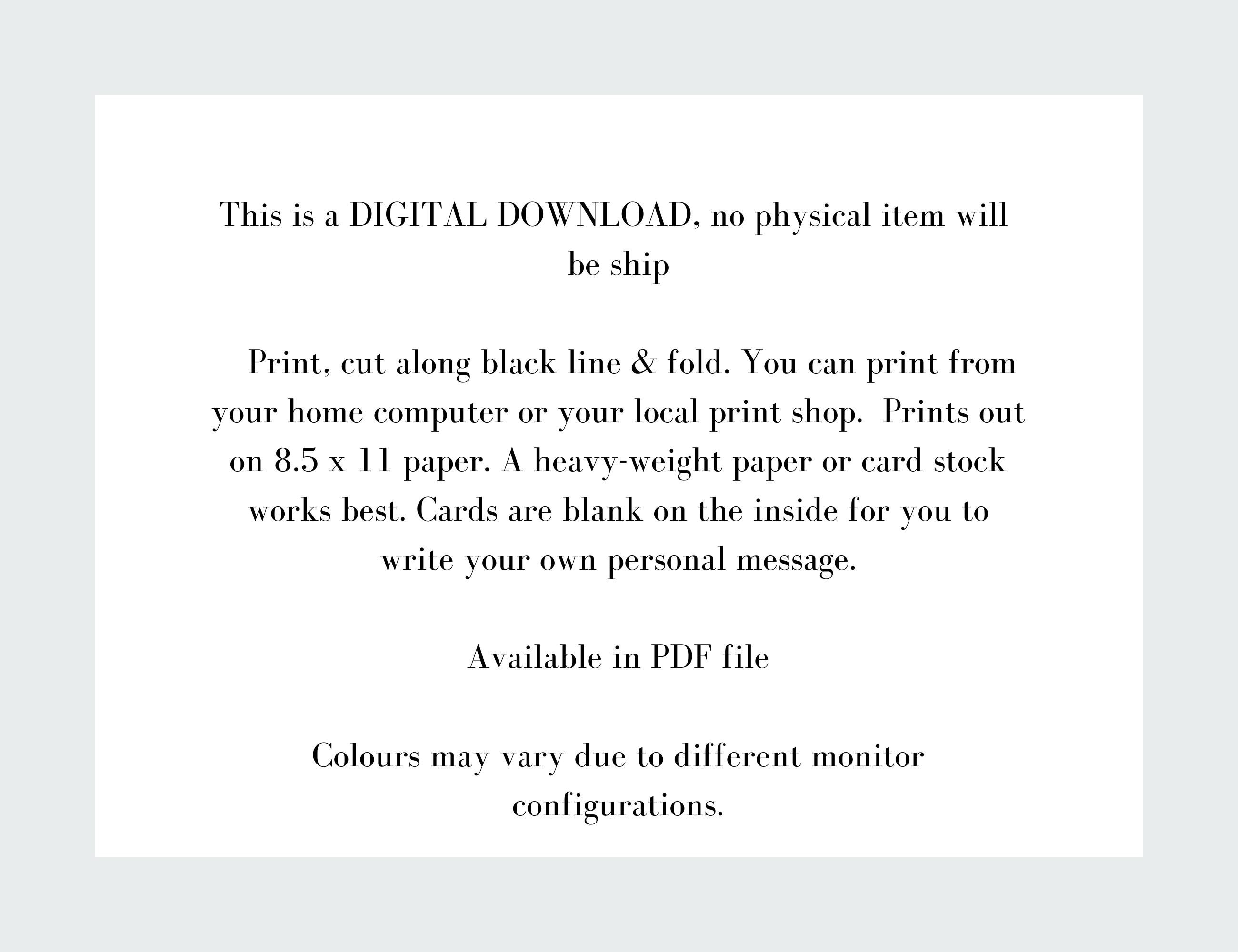 Father's Day Card Printable, Happy Father's Day Black &amp; White, Instant ...