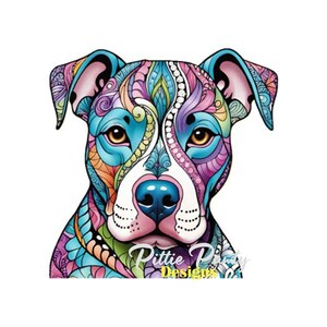 Download digitale PNG - Pitbull colorato teschio di zucchero - Pitbull Bully Dog - Design a sublimazione a colori PNG per adesivi per camicia e decalcomanie