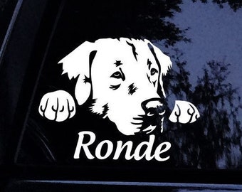 Calcomanía de Labrador - Labrador Retriever PERSONALIZADO - Calcomanía de vinilo para ventana de coche