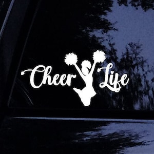 Cheer Life Girl Pom Pom Aufkleber - Vinyl Autofenster Aufkleber Aufkleber