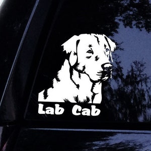 Lab Decal - Lab Cab Labrador Retriever Lab Dog Decal - Vinyl Car Window Decal Sticker