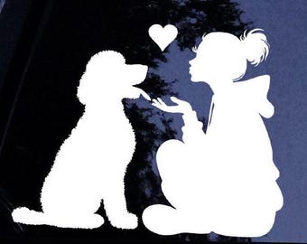 Pegatina Goldendoodle - Hoodie Lady Loves Her GoldenDoodle Golden Doodle II - Kissing Hearts Dog Mom - Pegatina de vinilo para ventana de coche