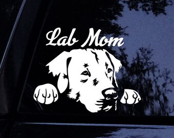 Calcomanía de Labrador - Mamá Labrador Retriever - Calcomanía personalizada de perro labrador - Calcomanía de vinilo para ventana de auto