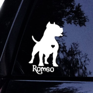 Pitbull Bully Silhouette - Pittie Pit bull Dog Sticker - Vinyl Car Window Decal Sticker