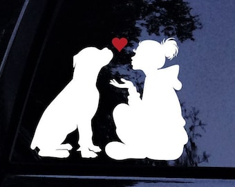 Boxer Decal - Hoodie Lady Loves Her Boxer - Kissing Hearts Dog Mom - Boxer Vinyl Car Window Decal Sticker