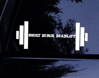Sticker Squat Bench Deadlift Barbell Workout - Vinyl sticker autoruit