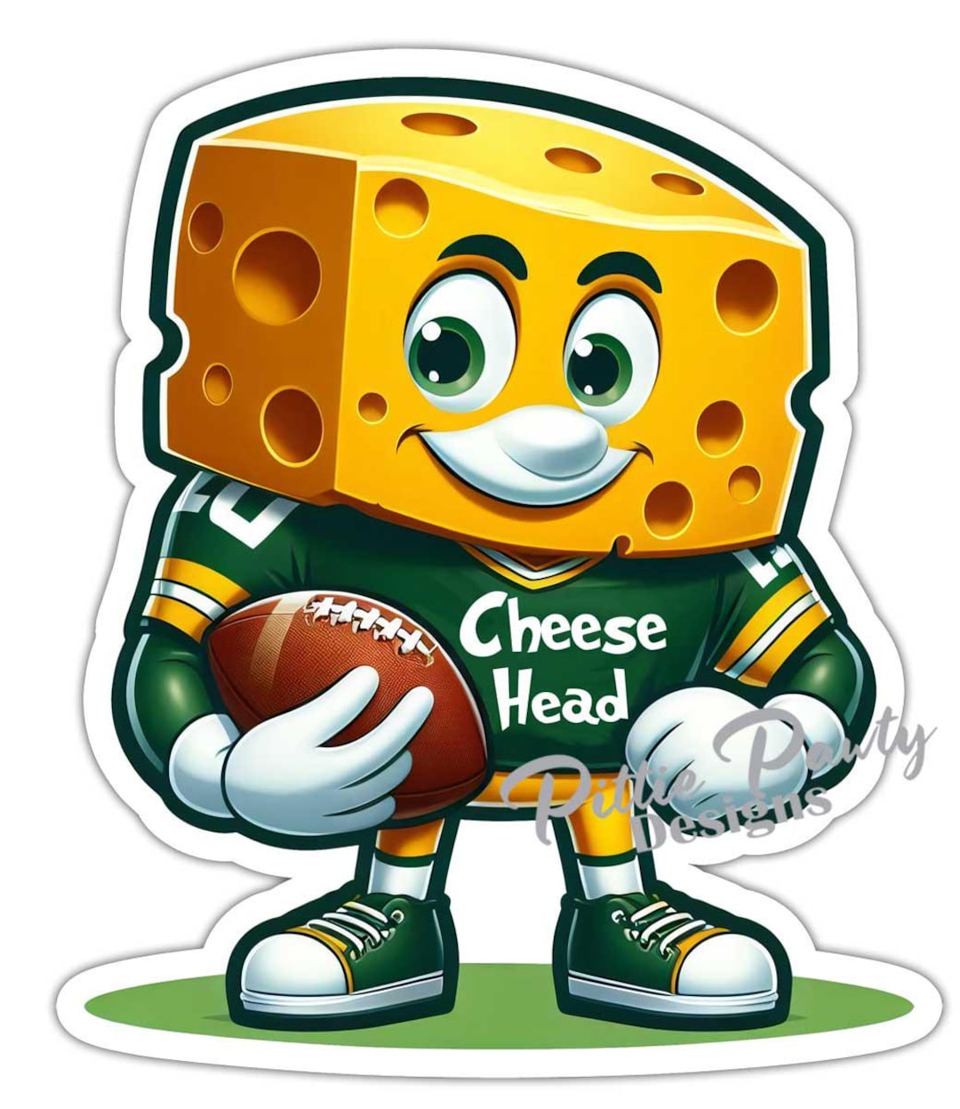 Cheese Head Sticker - Cheese Head Football Fan Decal Sticker - Vinyl ...