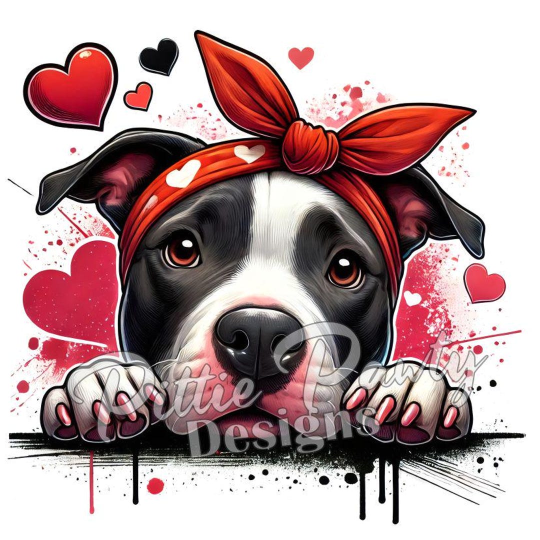 thumbnail image 2 of MVB Vinyl Pit Bull Face Heart Decal Sticker - Dog Breed Love, Gloss/Matte, Multicolor 2 of 5