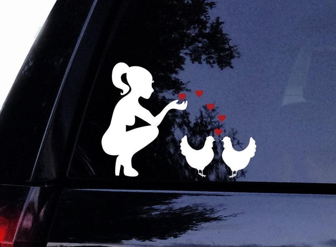 Chicken Lady Decal - Lady Loves Her Chickens Decal Mom Sticker - Vinyl ...