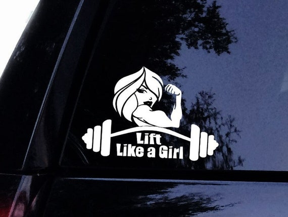 Lift Like a Girl Barbell Women's Workout Sticker - Vinyl Car Window Decal Sticker