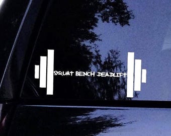 Gewichthefsticker - Squat, Bench, Deadlift, Haltertraining Sticker (B) - Vinyl Autoraamsticker