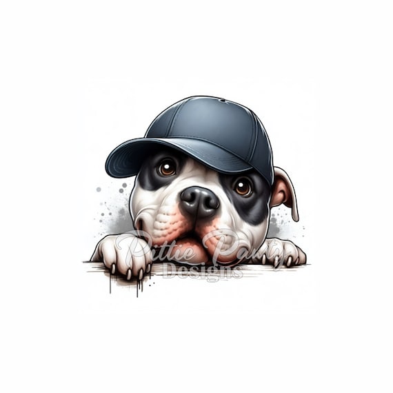PNG Digital Download Eye Patch Peeking Pitbull Pit Bull Bully