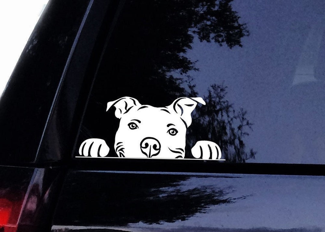 Peeking Floppy Pit Pitbull Dog Sticker - With FREE Pitbull Mom Sticker ...
