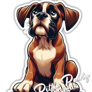 Boxer Sticker - Sad Puppy Eyes Boxer Dog Decal Sticker - Vinyl Car Window Decal Sticker Vibrant Colors - Peel and Stick Sticker