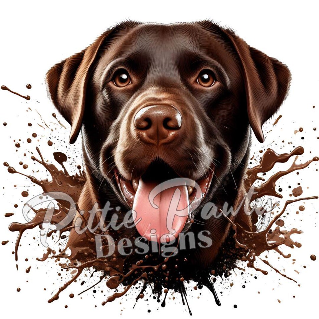 Lab PNG Digital Download - Chocolate Lab Splash - Labrador Retriever ...