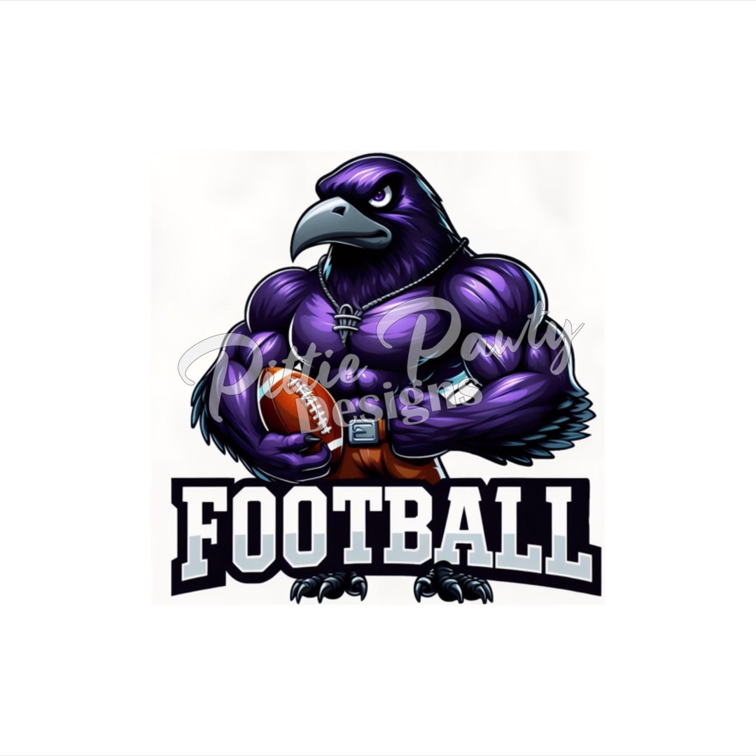 PNG Digital Download - Purple Muscular Raven Bird Holding Football II ...