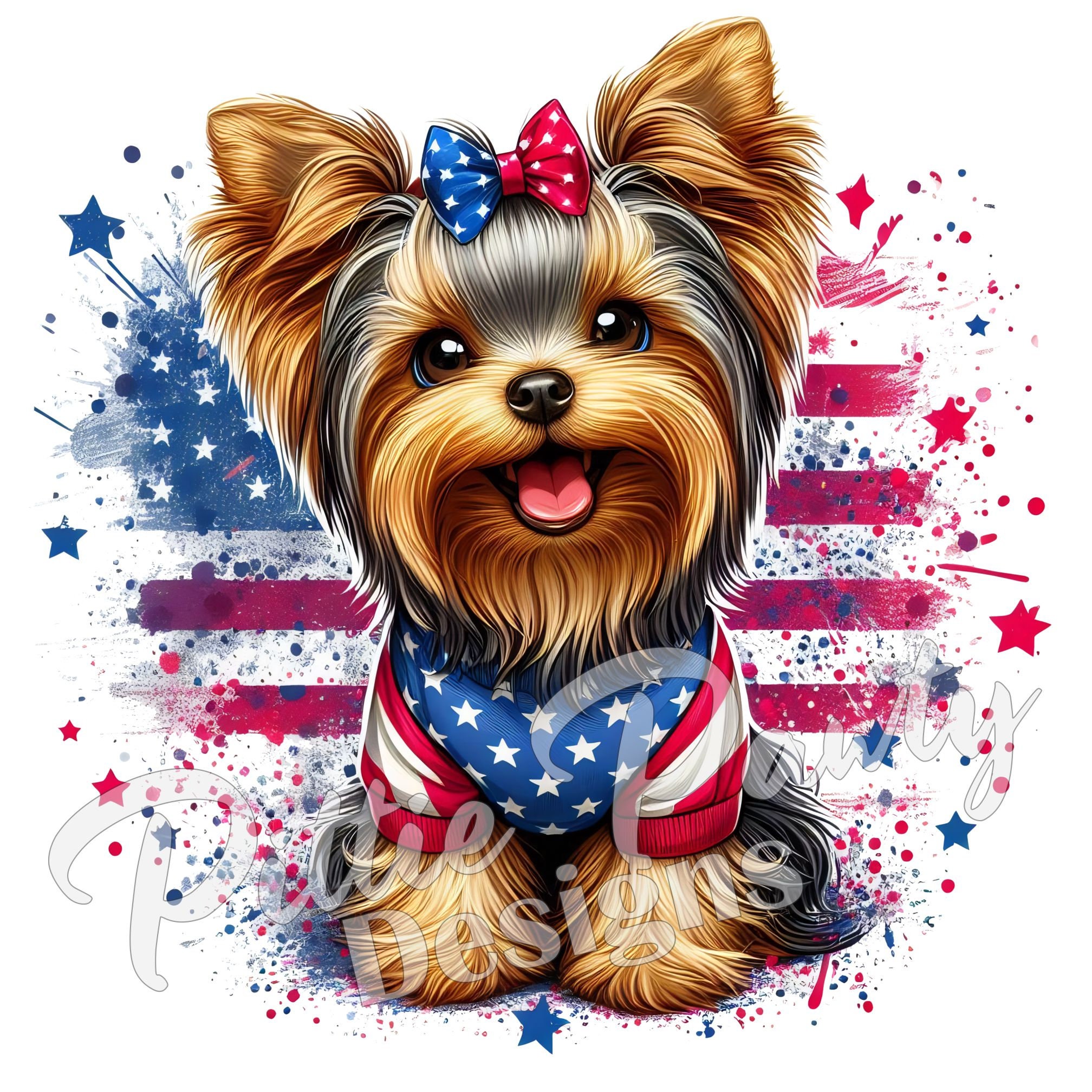 Republican Yorkie Yorkie PNG Digital Download - Patriotic Yorkie Dog American Flag July 4 ...