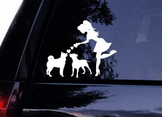 Sassy Lady Loves Her HUSKY and PITBULL Mom Dog Sticker Vinyl Car Window Laptop Decal Sticker Etsy Canada