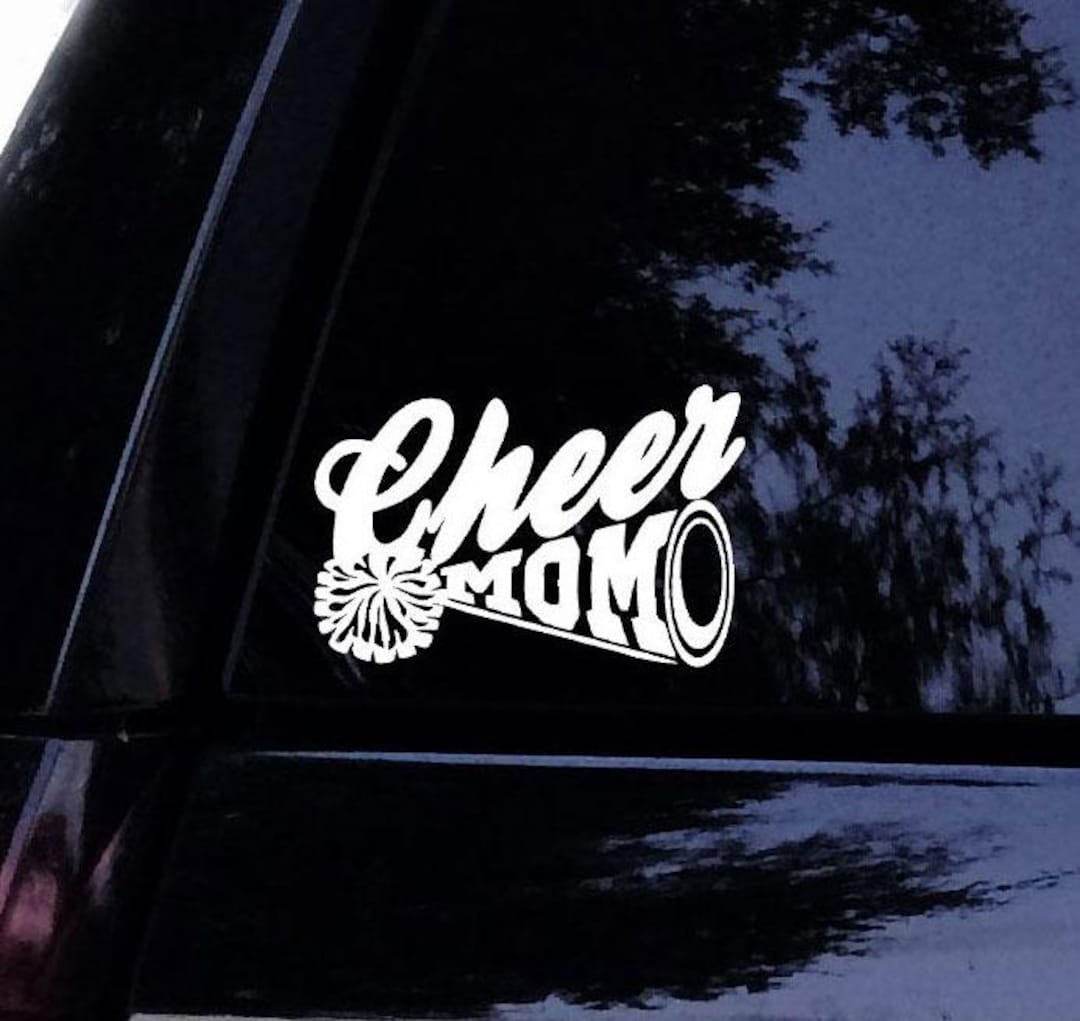 Cheerleader Decal - Cheer Mom Pom Pom Sticker - Vinyl Car Window Decal ...