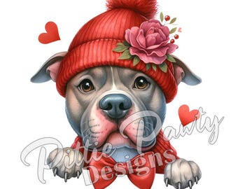 Descarga digital PNG de Pitbull: gorro con diseño de sublimación PNG para camisetas y calcomanías.