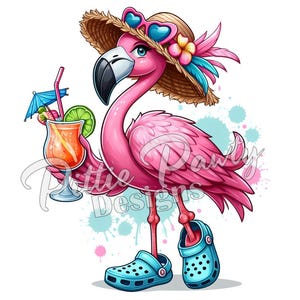 Flamingo PNG - Beach Ready Summertime Flamingo - Beach Girl PNG Pobieranie cyfrowe - PNG Sublimacja Projekt na Koszulki i Naklejki