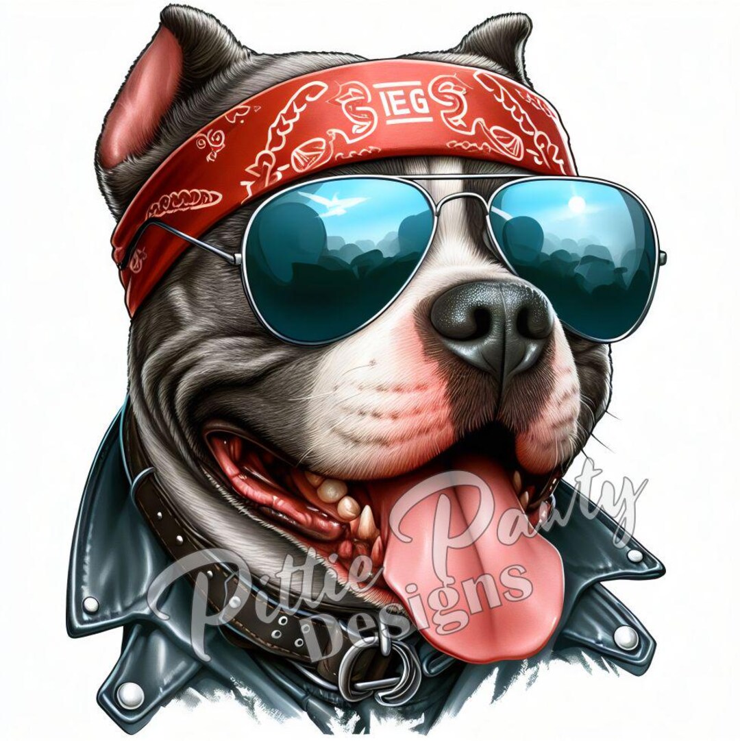 Buy Pitbull PNG Digital Download Biker Pitbull W/bandana Pit Bull Bully  Dog PNG Printable Sublimation Design for Shirt and Decal Stickers Online 