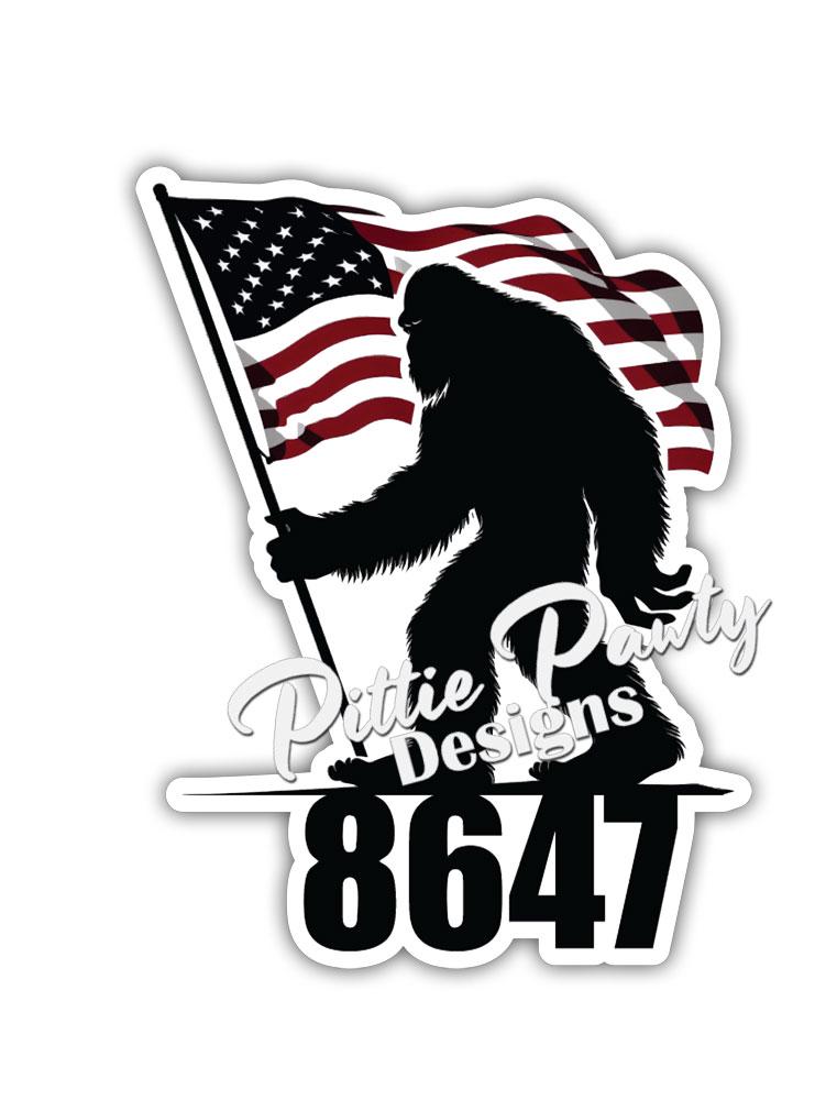 8647 Sticker - Sasquatch Says 8647 FDT Anti Trump Decal Sticker