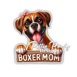 Boxer Sticker - Peeking Boxer Mom Dog Decal Sticker - Vinyl Car Window Decal Sticker Vibrant Colors - Peel and Stick Sticker