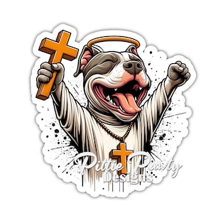 Pitbull Sticker - Praise The Lord Pitbull Decal Sticker - Vinyl Car Window Decal Sticker - Vibrant Colors - Peel and Stick Sticker