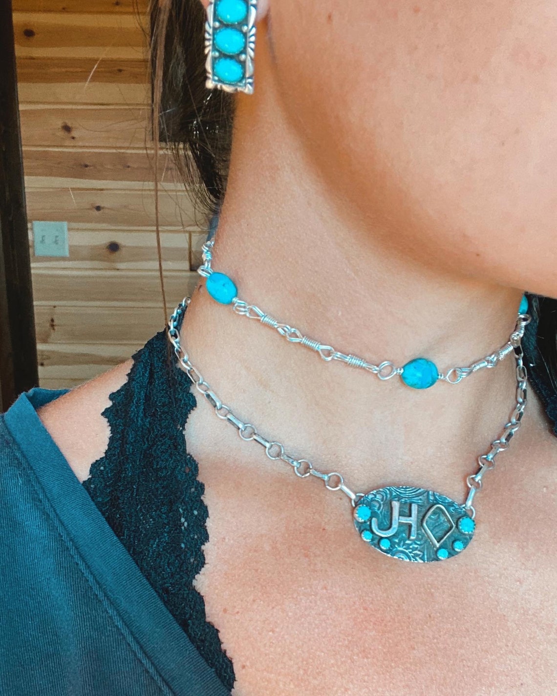 Cow Camp Style Rein Chain Necklace Made With Sterling Silver Etsy