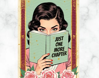 Bookish Tarot Card PNG: Retro Housewife Smut Sublimation Design (Digital Download