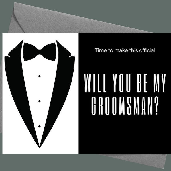 Groomsman Proposal Card Printable | Will you be my Groomsman Card | Instant Download Groomsman for Wedding | 7 x 5 inch Card Download