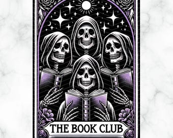 Book Club Tarot Card PNG: Bookish Witchy Design (Digital Download, 300dpi