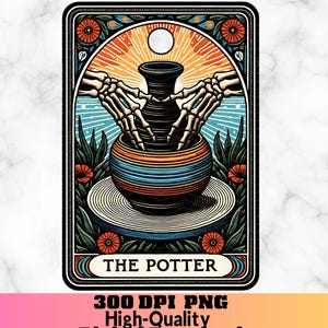 Carta de Tarô Potter PNG, Humor de Carta de Tarô de Cerâmica, Design Engraçado de Esqueleto Sublimado, Tarô de Arte em Cerâmica, Carta de Tarô de Caneca de Cerâmica