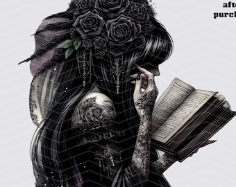 Gothic Romance Book PNG Clipart Shirt Sublimation Design Instant Download PNG, Morally Grey Glass Jar png, Tshirt Design